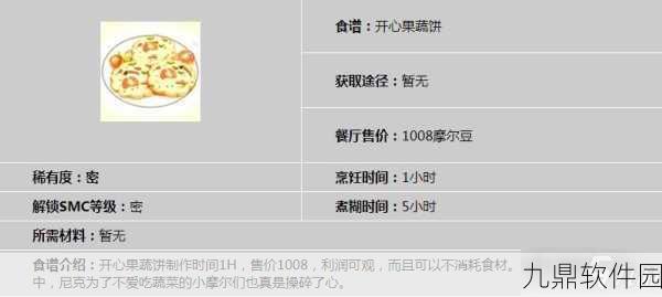 摩尔庄园手游,开心果蔬饼菜谱制作全攻略