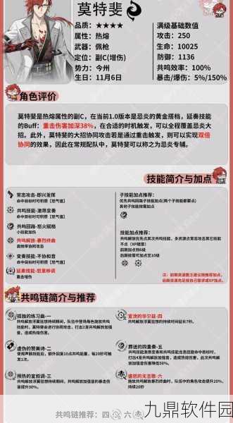 手游资讯,深度解析鸣潮手游莫特斐武器搭配攻略