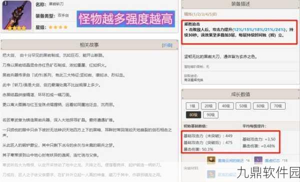 原神手游资讯,详解黑岩斩刀属性、适用角色及获取途径