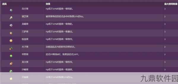口袋妖怪复刻主流携带道具深度解析，关键装备及其影响与运用