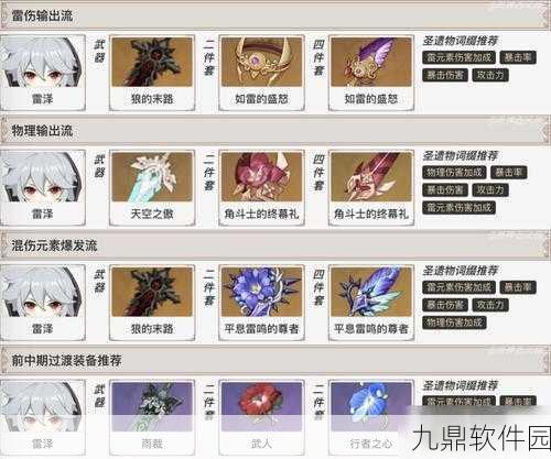 原神雷泽武器选择推荐，打造高伤害战斗之力