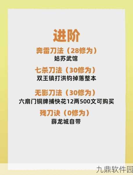 烟雨江湖新技能揭秘，庖丁之术与刀法完美融合