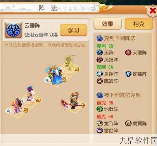 梦想世界3D云垂阵战力深度剖析，效果与克制关系的全面探讨