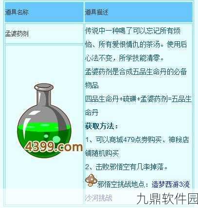 造梦西游4孟婆药全攻略,白嫖技巧与实用心得揭秘