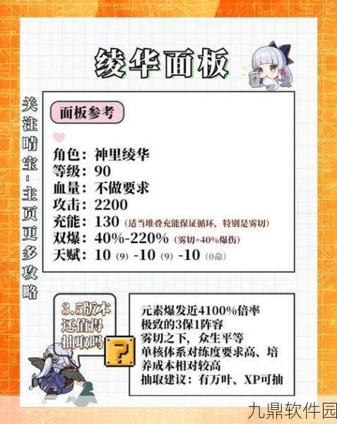 原神绫华武器与圣遗物搭配秘籍，打造极致冰舞之美