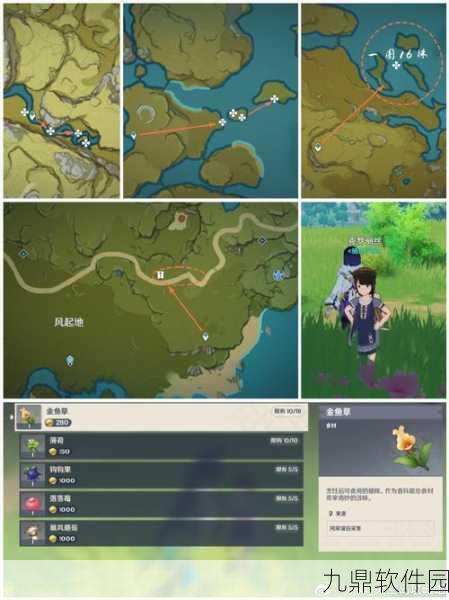 原神金鱼草采集全攻略，最佳路径与高效技巧揭秘