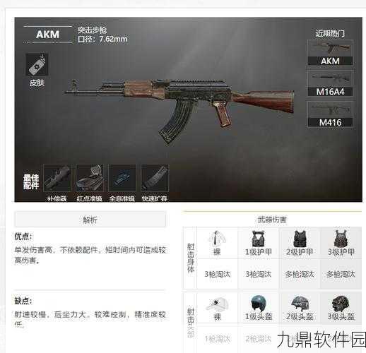 绝地求生刺激战场，AKM步枪顶级战力提升，最佳配件组合推荐指南
