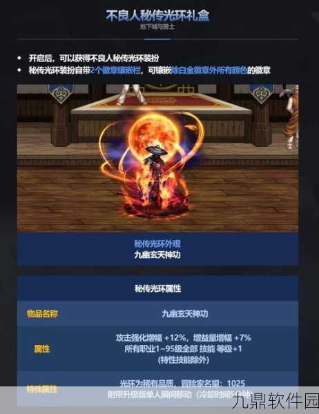 DNF炼狱之火光环，炫酷外观与稀有属性的完美结合