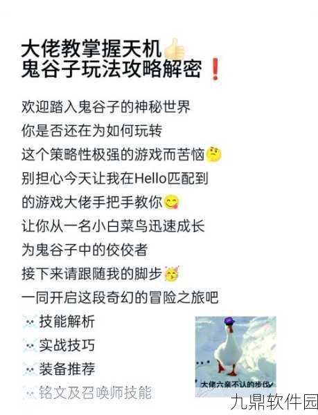 王者荣耀鬼谷子深度攻略，技能解析与实战技巧