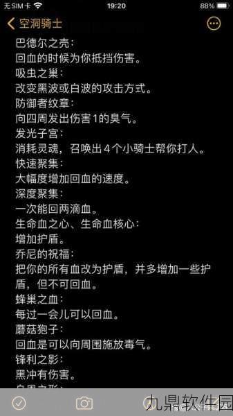 空洞骑士全护符效果深度解析