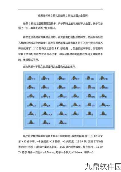 暗黑破坏神2手游,符文之语系统深度解析与最新资讯