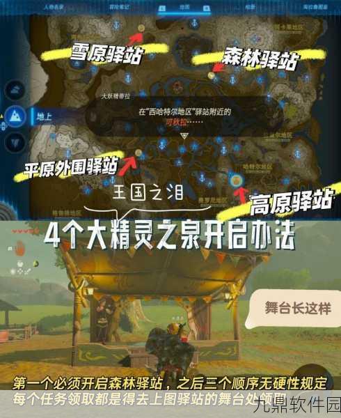 塞尔达传说王国之泪，解锁四大精灵之泉的详尽攻略