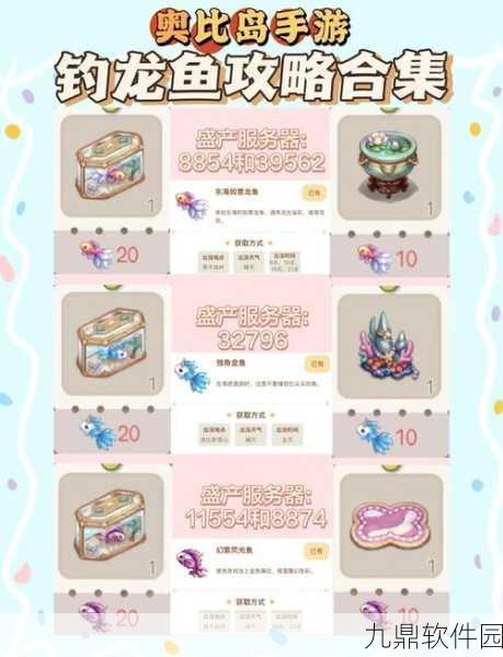 奥比岛梦想国度钓鱼点全攻略,解锁钓鱼乐趣,探索梦幻水域