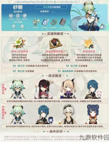 砂糖圣遗物选择指南,原神中砂糖的圣遗物搭配深度解析