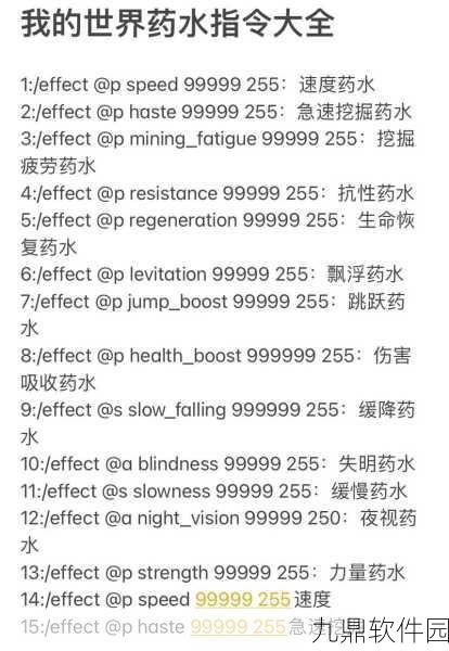 我的世界创造指令大全,解锁游戏无限可能的秘籍